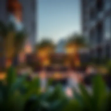 Beautifully landscaped outdoor area of a premium apartment