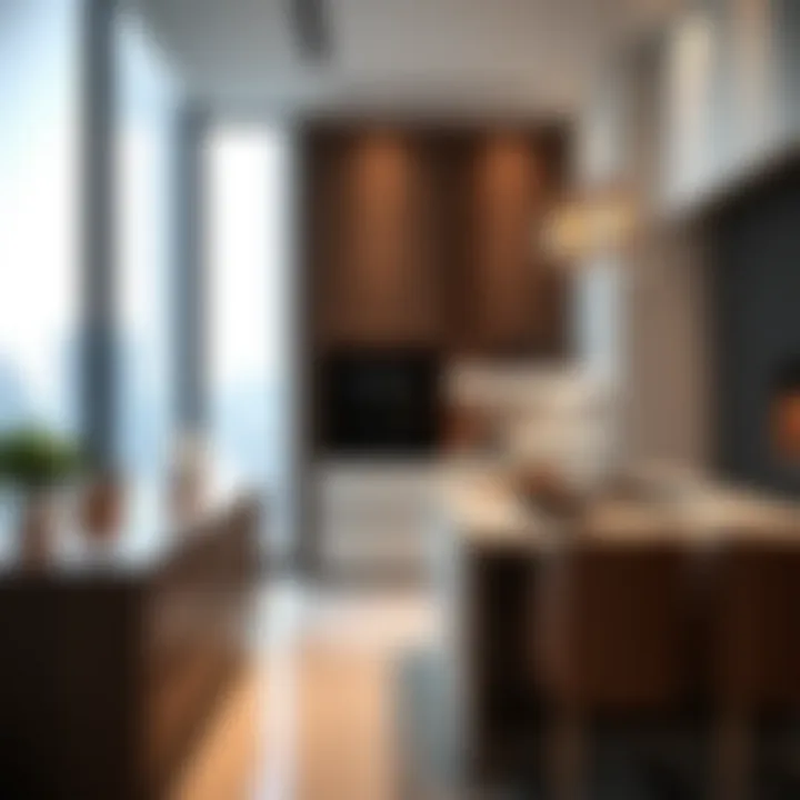 Modern kitchen design in a high-end apartment