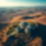 Luxurious Properties in Expansive Landscapes Aerial view of luxurious properties surrounded by vast land