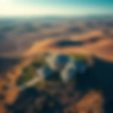 Luxurious Properties in Expansive Landscapes Aerial view of luxurious properties surrounded by vast land