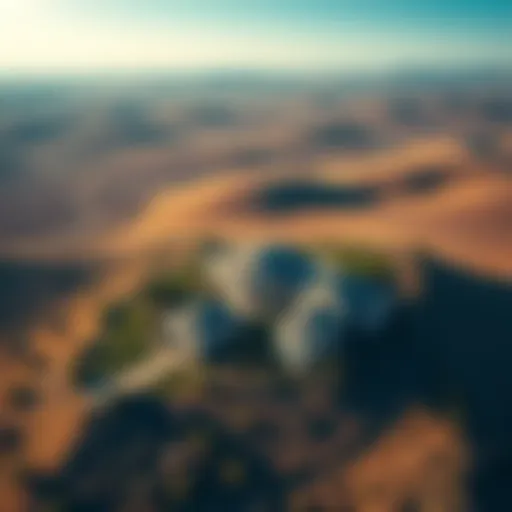 Luxurious Properties in Expansive Landscapes Aerial view of luxurious properties surrounded by vast land