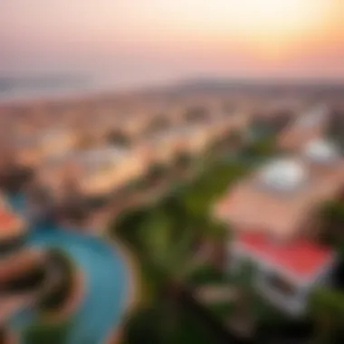 Aerial view of the Danube Townhouses location in Dubai