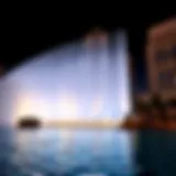 Dubai Fountain: A Nightly Spectacle The Dubai Fountain illuminated at night