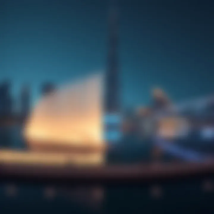 Iconic View: Dubai Fountain with Burj Khalifa Panoramic view of the Dubai Fountain with Burj Khalifa in the background