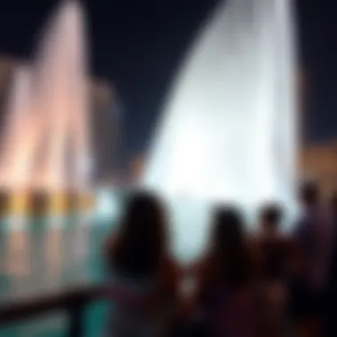 Cultural Experience: Enjoying the Fountain Show Visitors enjoying the Dubai Fountain show
