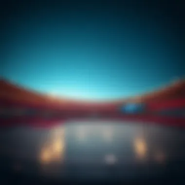 A panoramic view of Dubai Sports City showcasing the arena set for fire sports