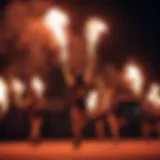 Spectacular fire sports performance showcasing vibrant flames and skilled athletes