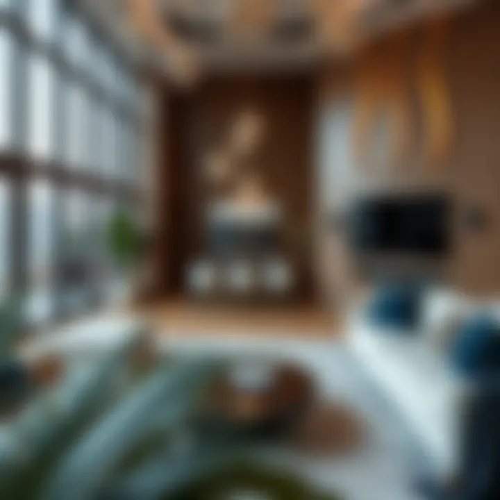 Luxurious Living Space in Dubai's 1 BHK Properties Luxurious 1 BHK living room in Dubai