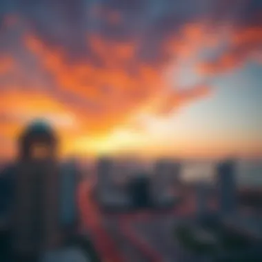 Stunning Sunset Skyline of West Al Deira Panoramic view of West Al Deira's skyline at sunset