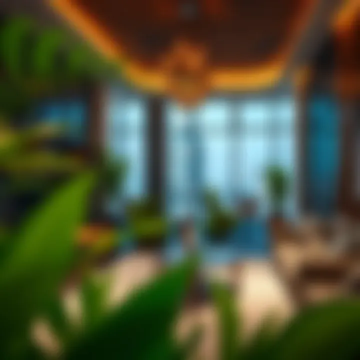 Eco-Friendly Interior Design Interior view showcasing eco-friendly living space in a garden tower