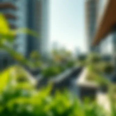 Lush Terraces in Modern Design Lush green terraces of a modern garden tower