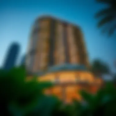 Luxury Garden Tower Exterior Stunning exterior view of a luxury garden tower in Dubai