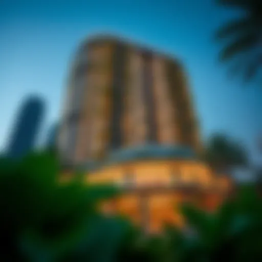 Luxury Garden Tower Exterior Stunning exterior view of a luxury garden tower in Dubai