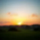 Sunset Over Dubai Hills Golf Club Stunning view of the Golf Club at Dubai Hills against a sunset