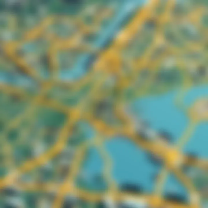 Map highlighting rental areas in Dubai