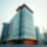 Stunning exterior view of the Opus Building showcasing its unique design