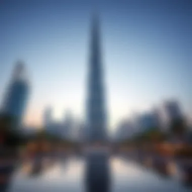 Architectural Marvel of Remal Tower Stunning architectural view of Remal Tower against Dubai skyline