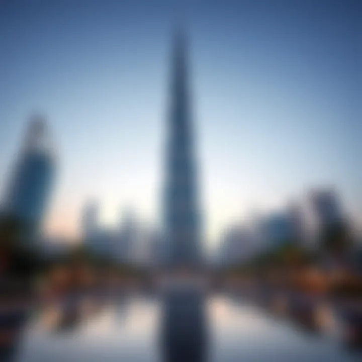 Architectural Marvel of Remal Tower Stunning architectural view of Remal Tower against Dubai skyline