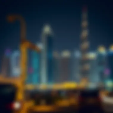 Night view of مجمع الريم illuminated skyline