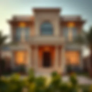 Stunning Villa Architecture in Al Warqa Luxurious villa exterior in Al Warqa