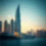 Yacht Bay Tower Against the Dubai Skyline Breathtaking skyline view featuring Yacht Bay Tower