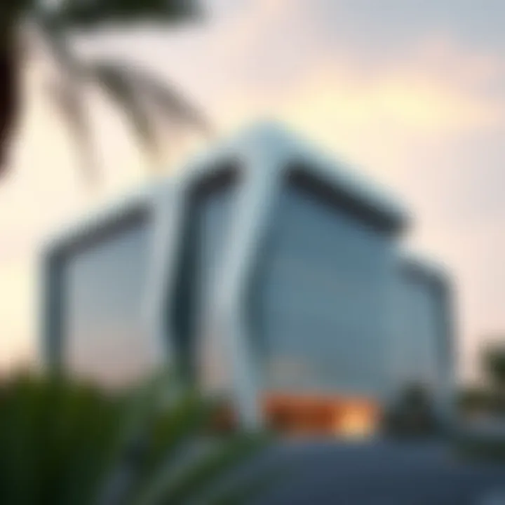 Modern Facility Management Architecture A futuristic building representing modern facility management practices