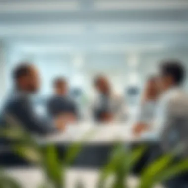 Strategic Discussion in Facility Management A group of professionals discussing facility management strategies