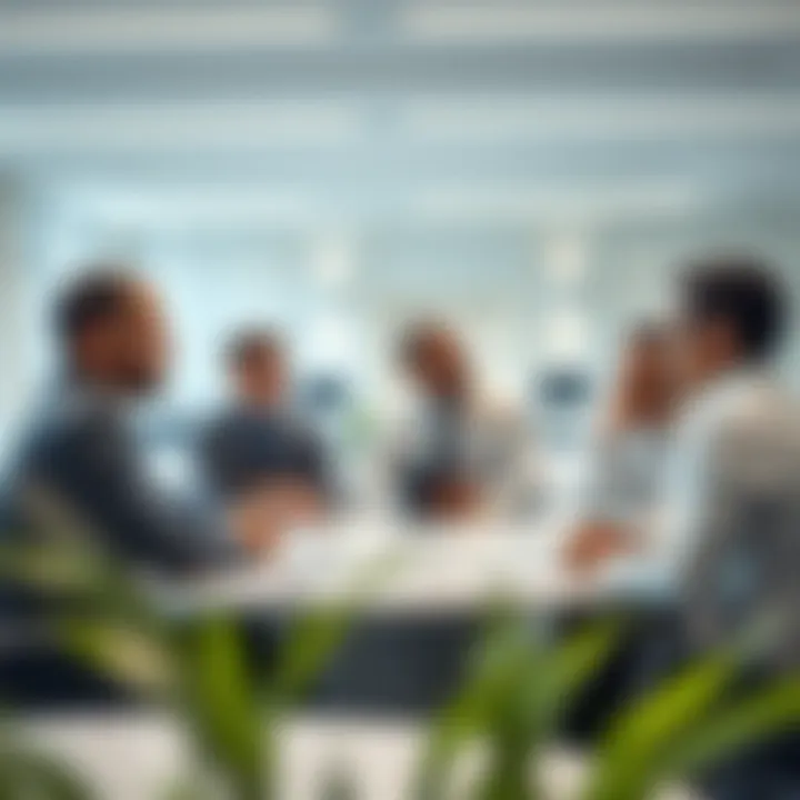 Strategic Discussion in Facility Management A group of professionals discussing facility management strategies