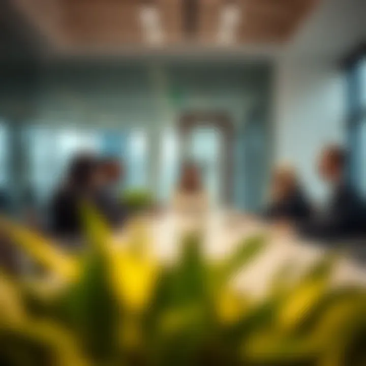 Business meeting in a modern office setting