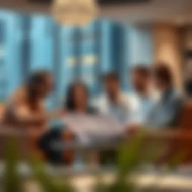 A group of professionals discussing plans