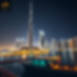 Stunning view of Habtoor Tower Marina against the Dubai skyline