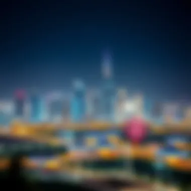 UAE Skyline: A Festive Perspective Majestic view of the UAE skyline during a festive holiday