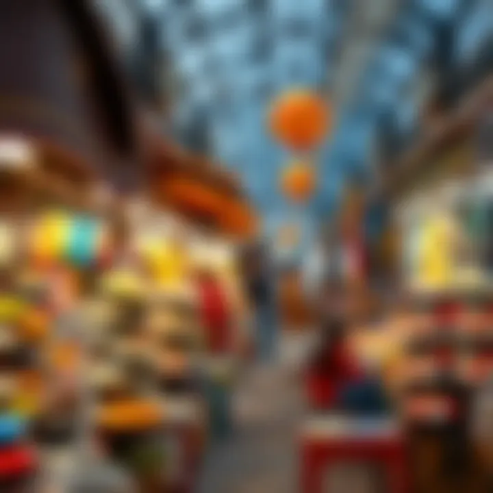 Vibrant Market Scene: A Celebration of Culture Vibrant market scene showcasing holiday preparations