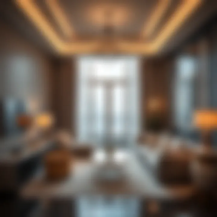 Luxurious interiors of a hotel apartment in Downtown Dubai