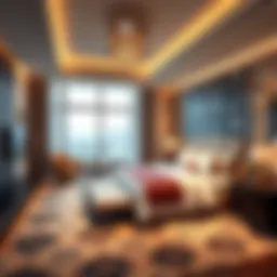 Luxurious hotel room showcasing modern design