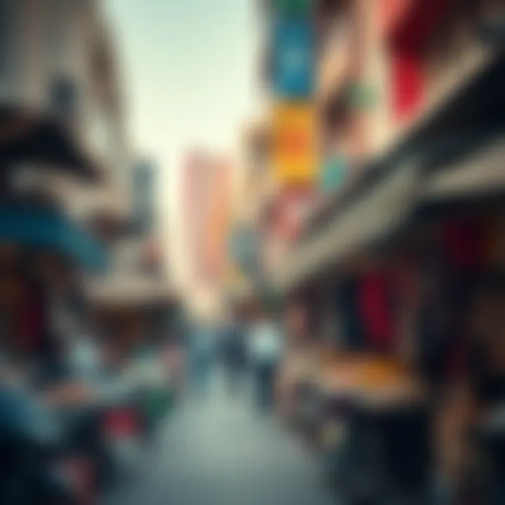 Vibrant Market Scene in Dubai Vibrant street market scene in a popular Dubai district