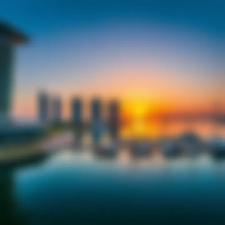 Stunning sunset at Intercontinental Marina Dubai highlighting its waterfront location