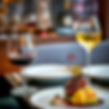 Delicious gourmet dish paired with wine