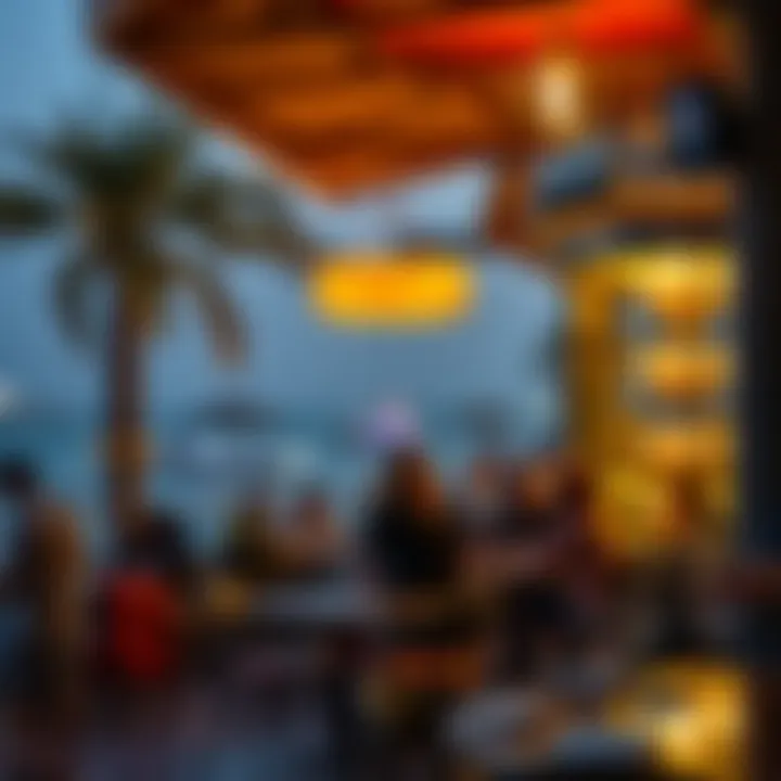 Vibrant atmosphere of a beachfront restaurant