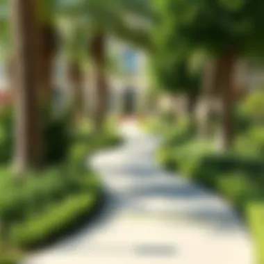 Greenery and pathways at Love Lake Al Qudra Lush greenery and pathways surrounding Love Lake Al Qudra