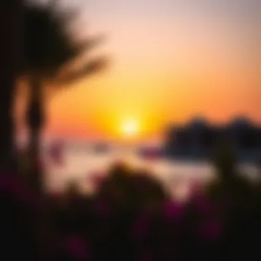 Sunset at Love Lake Al Qudra Stunning sunset over the tranquil waters of Love Lake Al Qudra