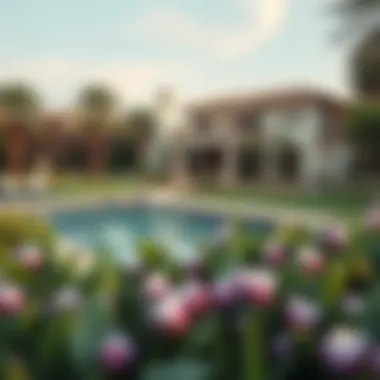 Lush Landscapes of Dubai's High-End Properties Beautifully landscaped garden surrounding a luxury home