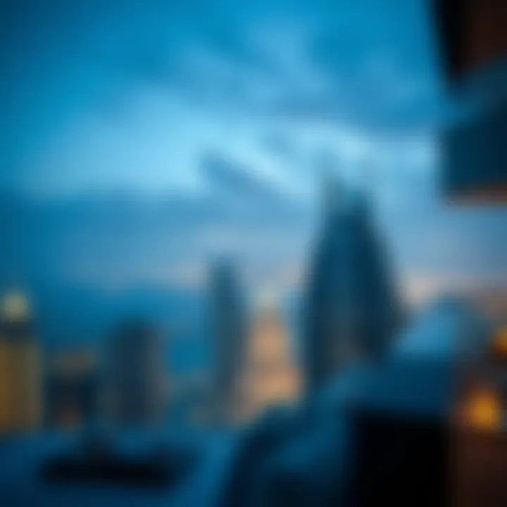 Breathtaking Skyline Views from Luxury Residences Panoramic view of Dubai skyline from a high-end property