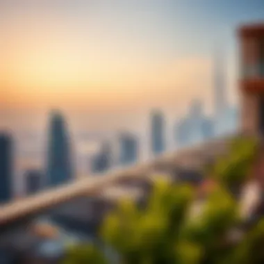 Breathtaking skyline view from a balcony of Masa Residence