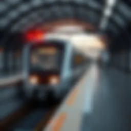 Metro Dubai train arriving at a station