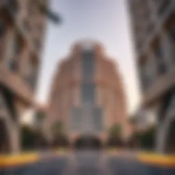 Architectural view of the Nasser Rashid Lootah Building showcasing its unique design