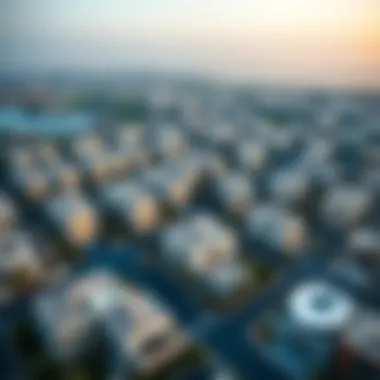 Aerial view of a luxurious neighborhood in Dubai