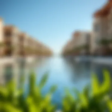 Serene waterfront view of a luxury community in Dubai