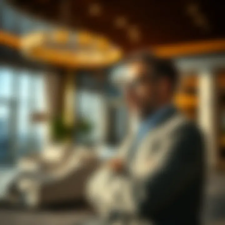 Evaluating Luxury Real Estate A sophisticated buyer evaluating luxury real estate