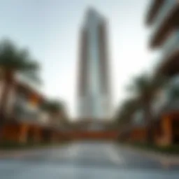 The striking exterior of Scala Tower showcasing its unique architectural design